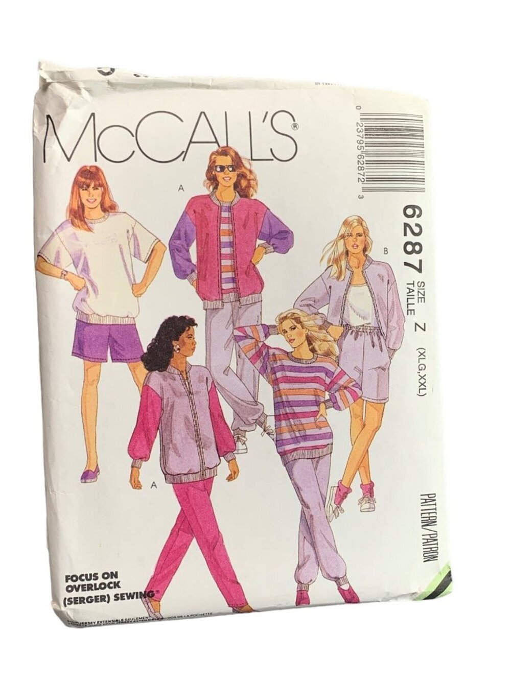 McCalls 6287 Pattern: 80s Jacket Shirt Pant Short Size 20-22-24-26 2224 Uncut